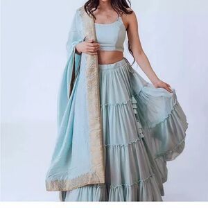 RAAS Sky Blue Lengha 3 piece set